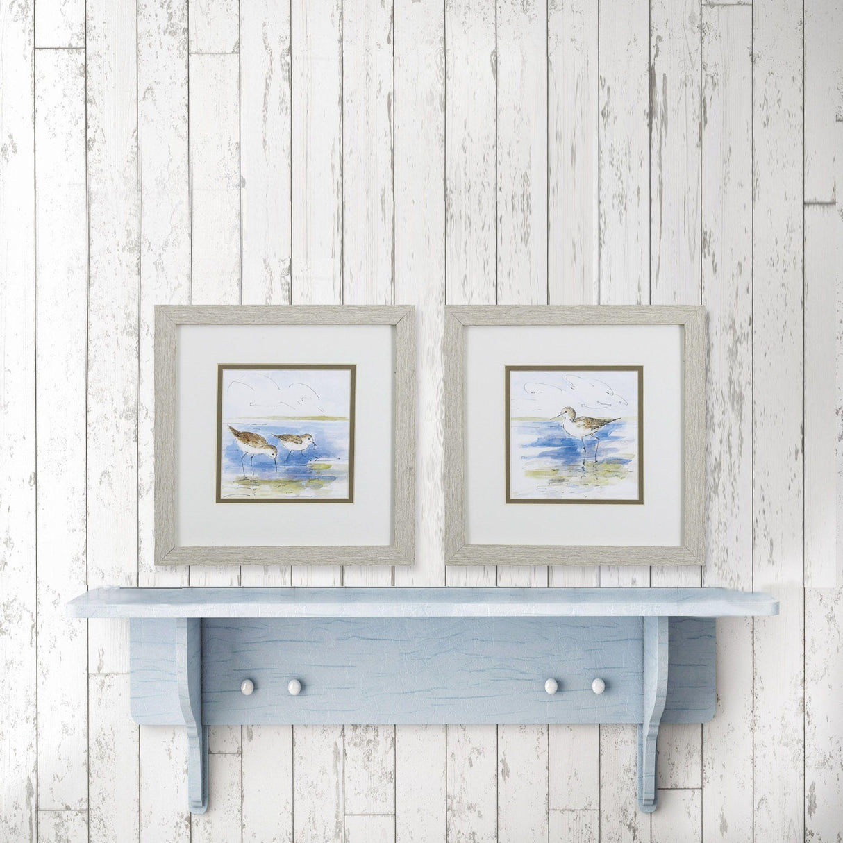 Paragon Sketchy Shore Birds S/2 Blue 11 X 11 X 1 Wall Art
