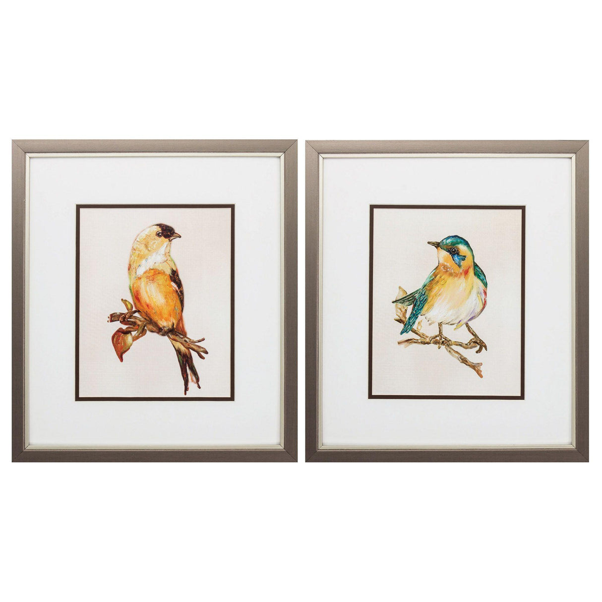 Paragon Eco Bird III S/2 Orange 16 X 14 X 1 Wall Art