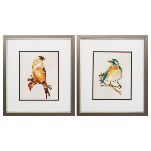 Paragon Eco Bird III S/2 Orange 16 X 14 X 1 Wall Art