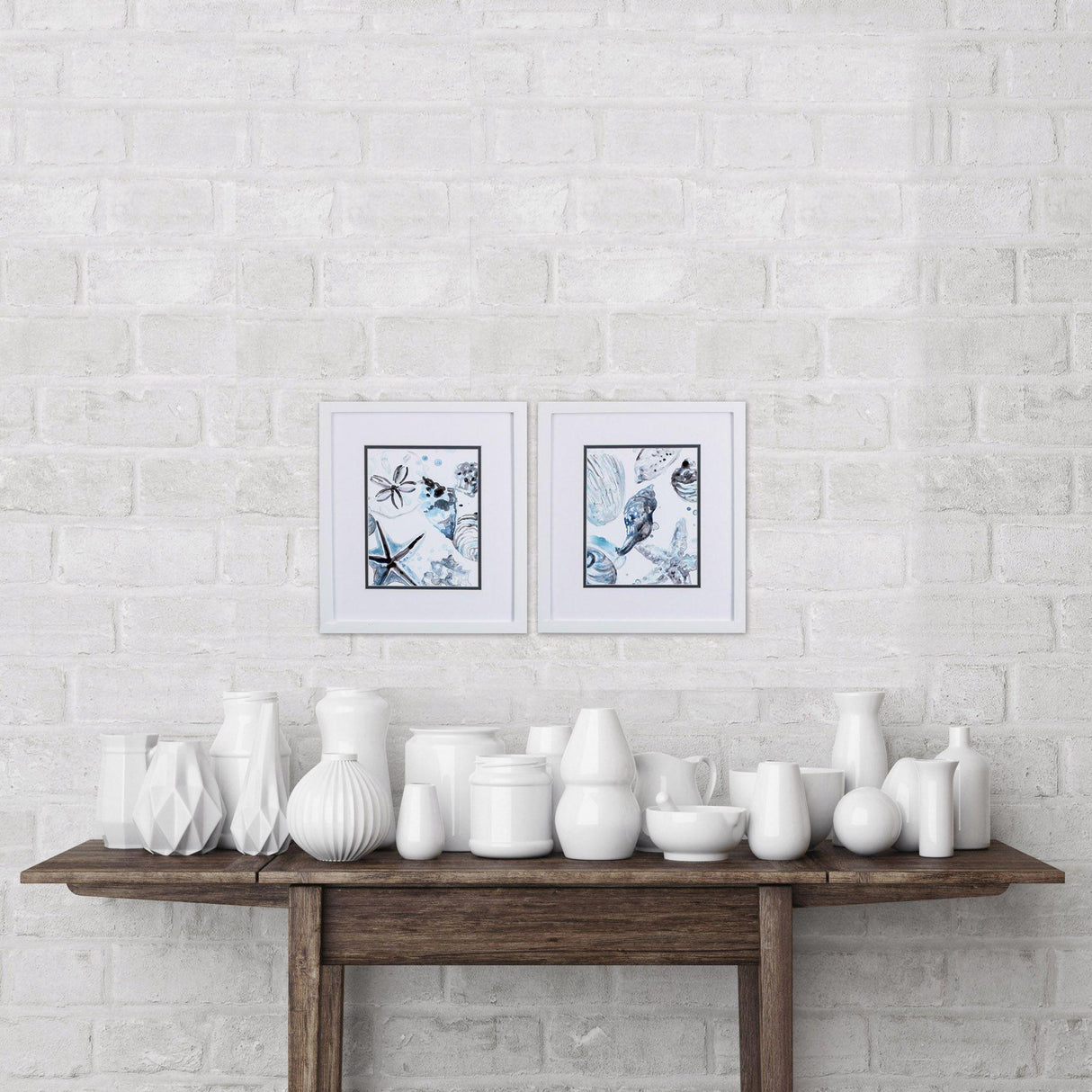 Paragon Cerulean Seashells B S/2 Blue 16 X 14 X 2 Wall Art