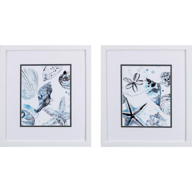 Paragon Cerulean Seashells B S/2 Blue 16 X 14 X 2 Wall Art