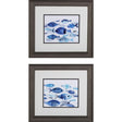 Paragon Fish Parade S/2 Blue 16 X 18 X 1 Wall Art