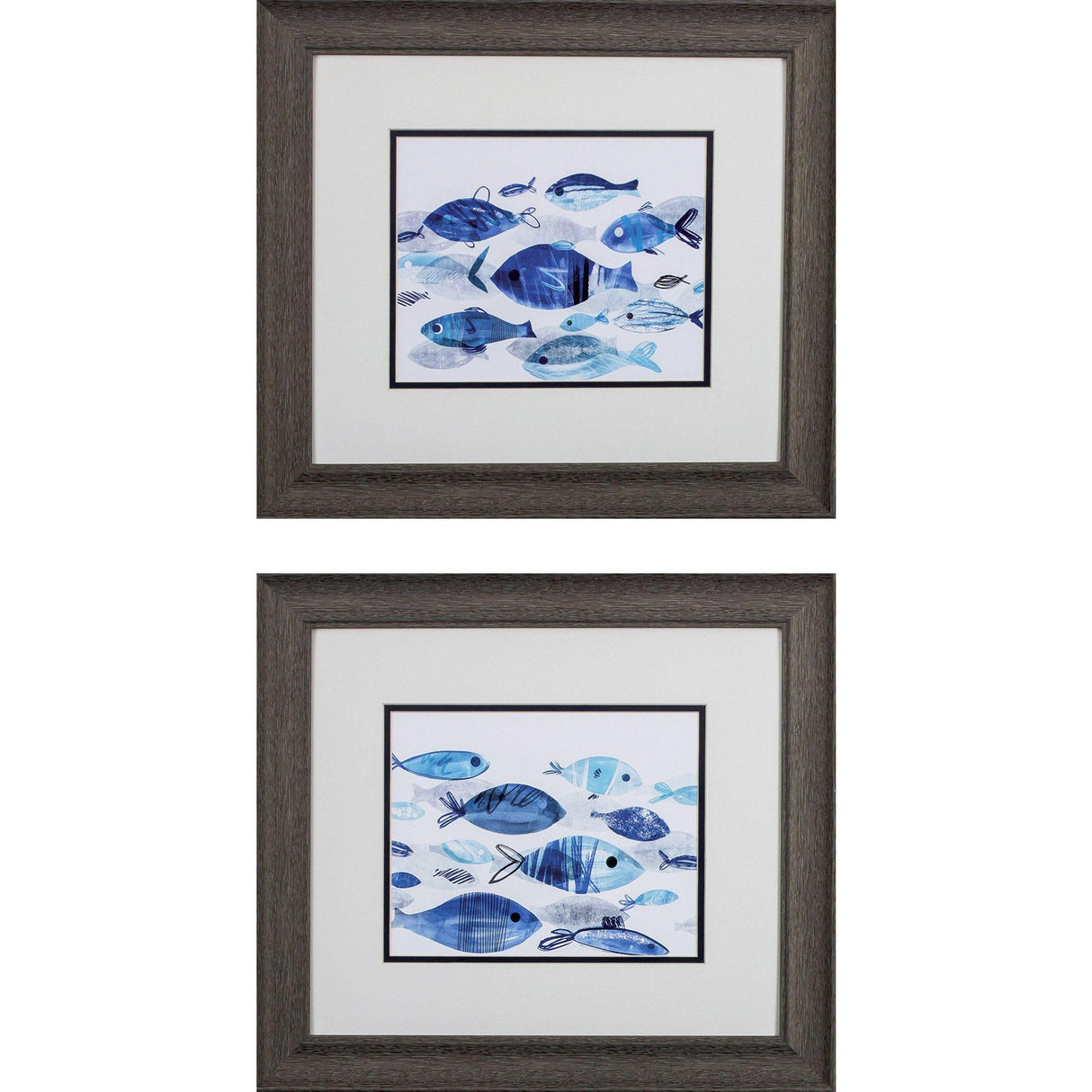 Paragon Fish Parade S/2 Blue 16 X 18 X 1 Wall Art