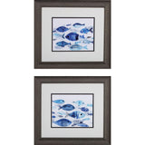 Paragon Fish Parade S/2 Blue 16 X 18 X 1 Wall Art