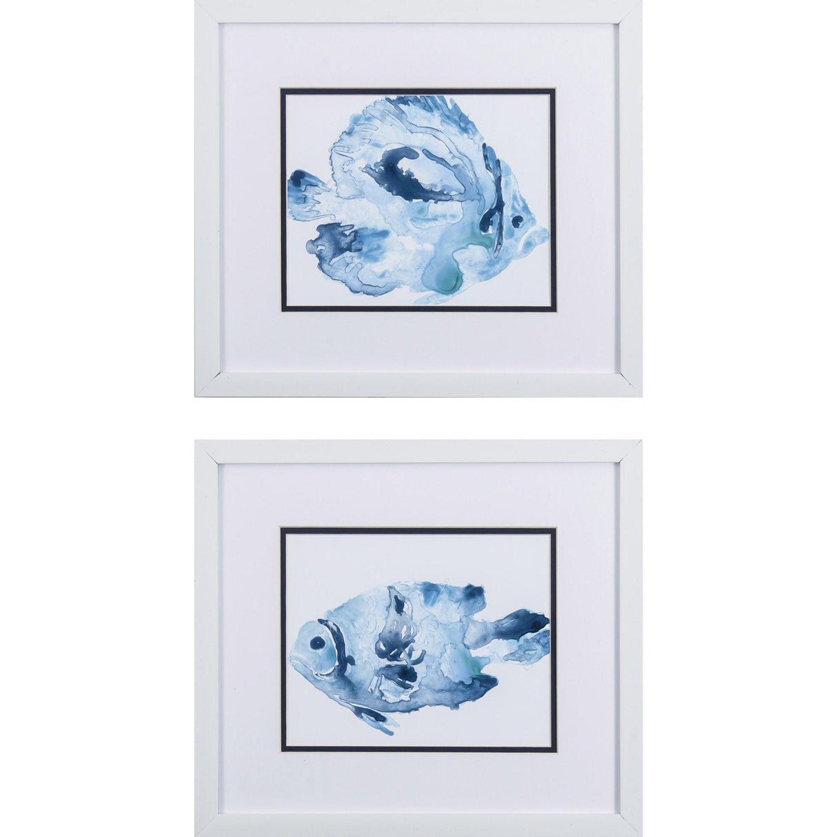 Paragon Blue Ocean Fish A S/2 Blue 14 X 16 X 2 Wall Art