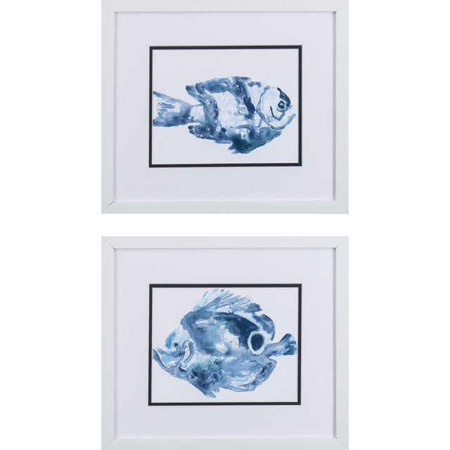 Paragon Blue Ocean Fish B S/2 Blue 14 X 16 X 2 Wall Art