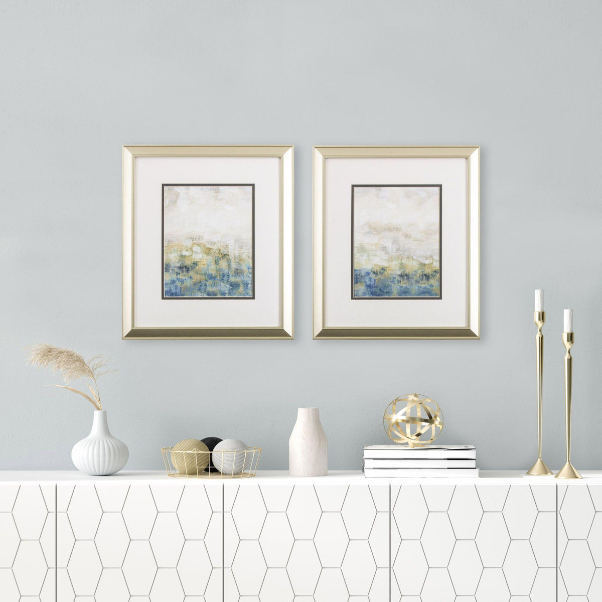Paragon Color Block Meadow S/2 Blue 17 X 15 X 1 Wall Art