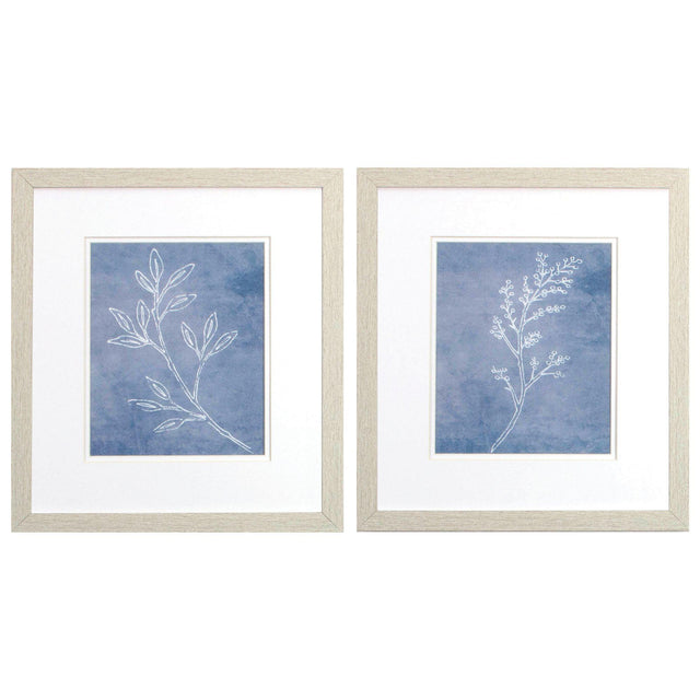 Paragon Branch Sketch S/2 Blue 16 X 14 X 1 Wall Art