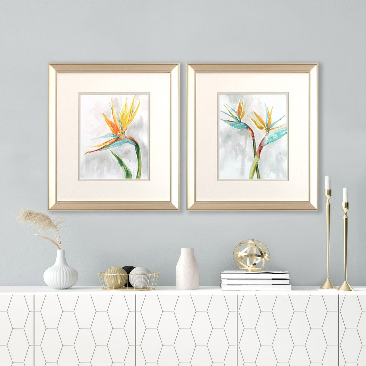 Paragon Bird of Paradise S/2 Teal 17 X 15 X 1 Wall Art