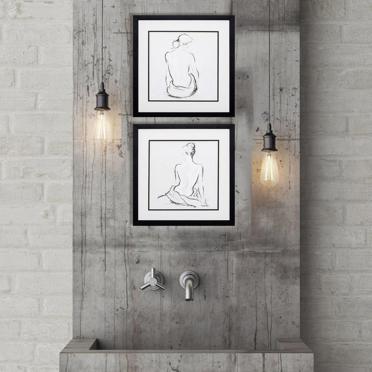 Paragon Poised Pose S/2 Neutral 17 X 17 X 2 Wall Art