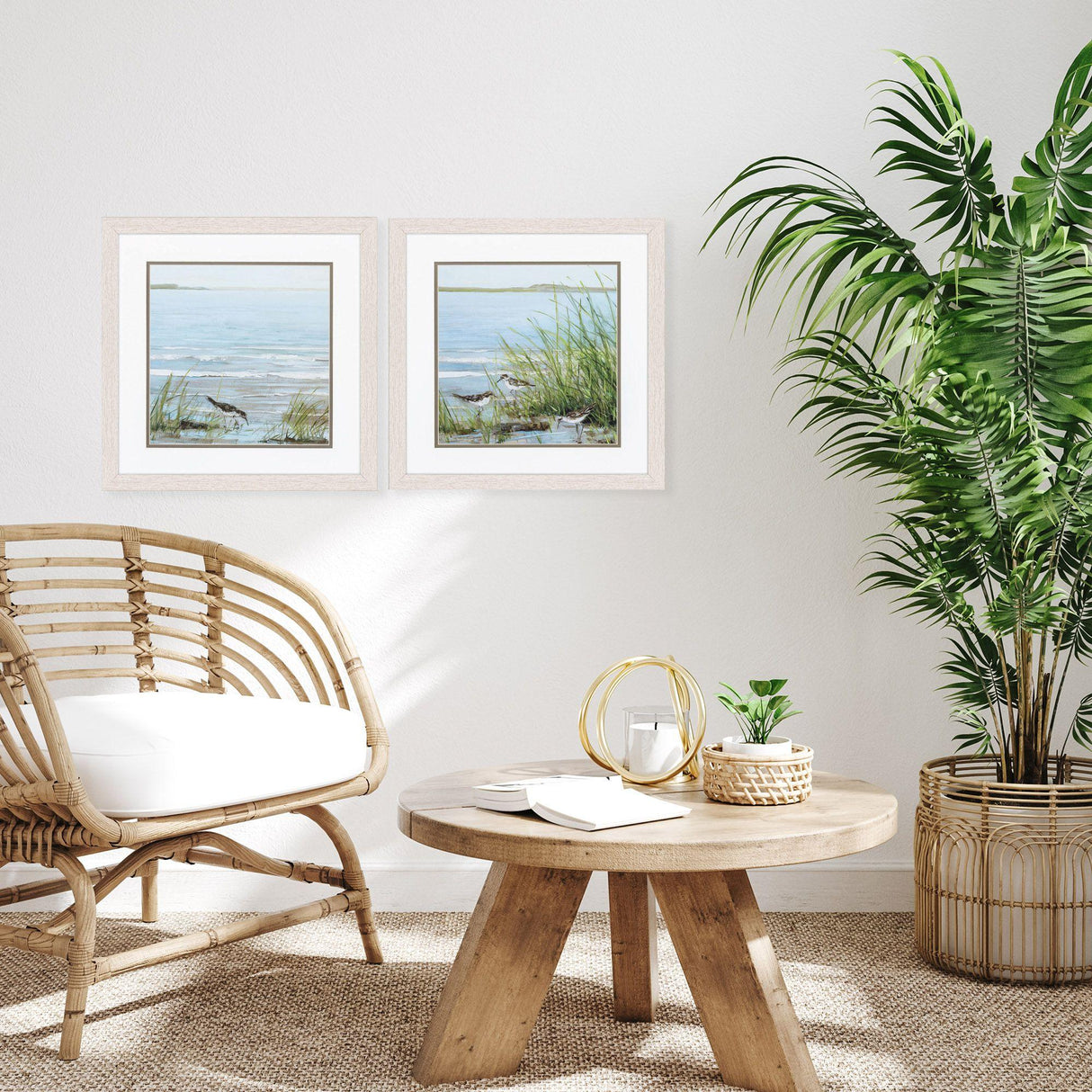 Paragon Afternoon on Shore S/2 Blue 17 X 17 X 1 Wall Art