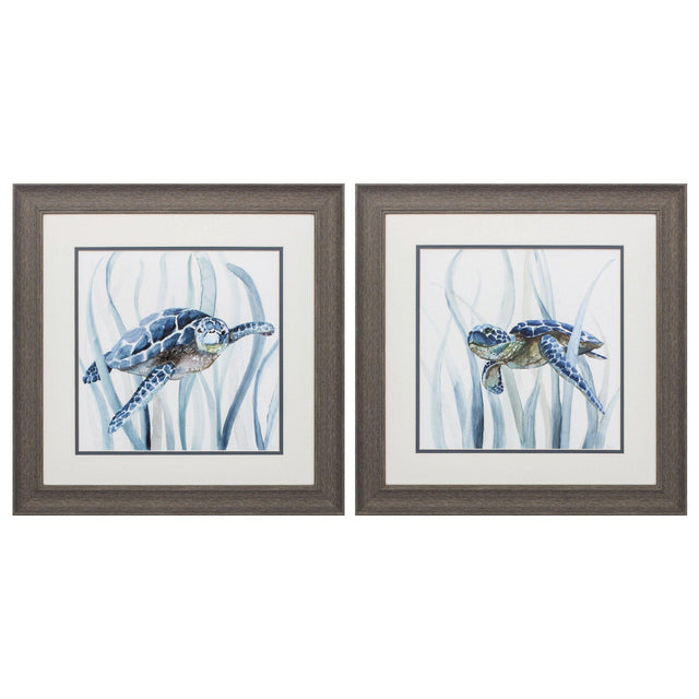 Paragon Turtle in Grass S/2 Blue 19 X 19 X 1 Wall Art