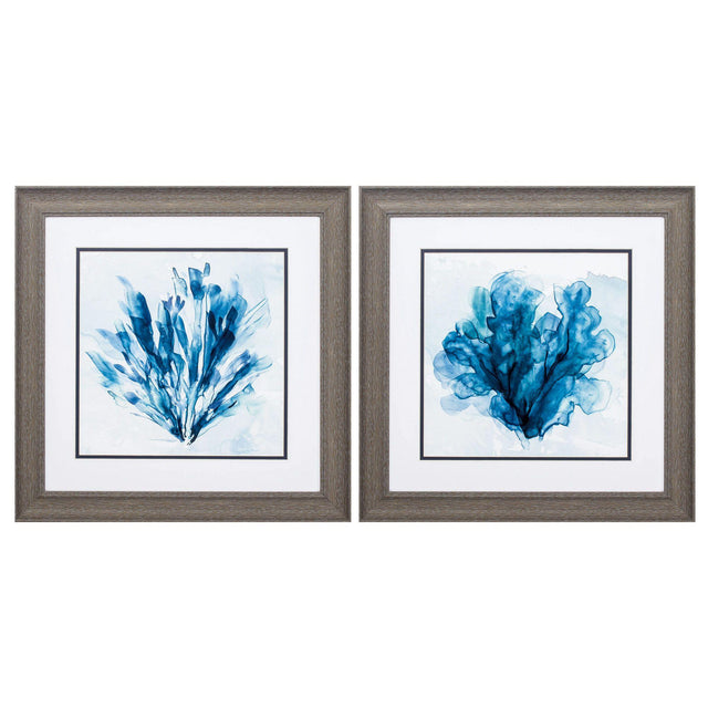 Paragon Brilliant Coral S/2 Blue 19 X 19 X 1 Wall Art