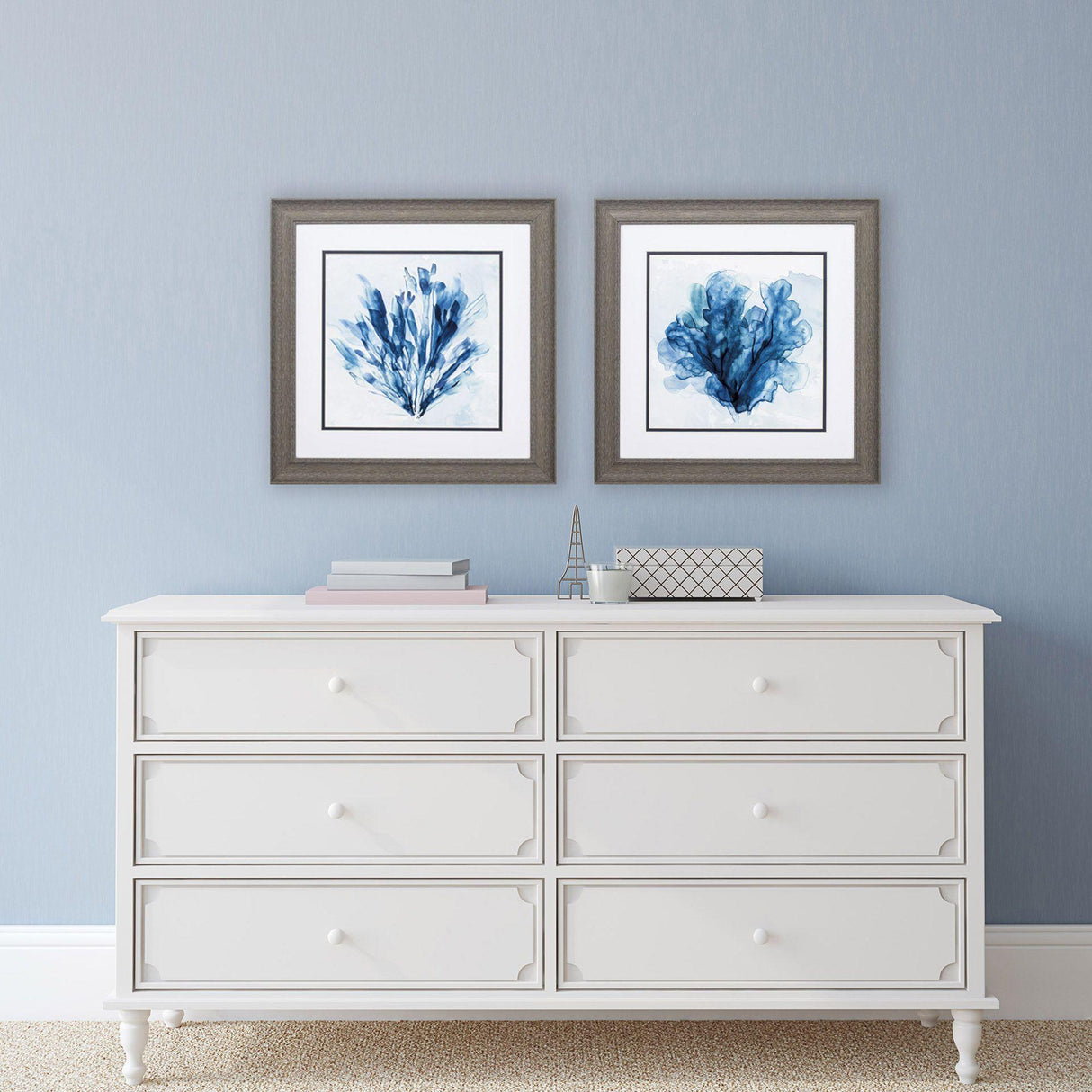 Paragon Brilliant Coral S/2 Blue 19 X 19 X 1 Wall Art