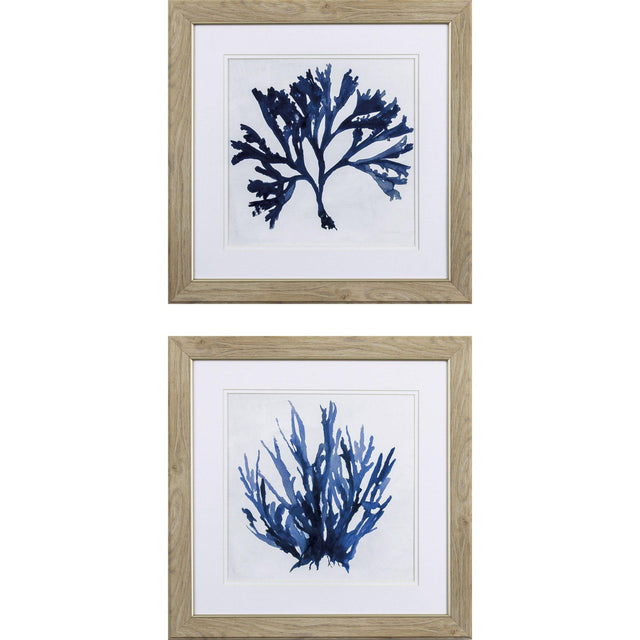 Paragon Indigo Coral A S/2 Blue 19 X 19 X 1 Wall Art
