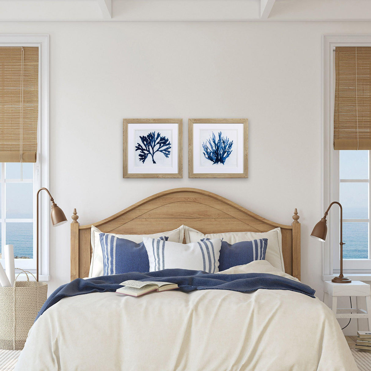 Paragon Indigo Coral A S/2 Blue 19 X 19 X 1 Wall Art