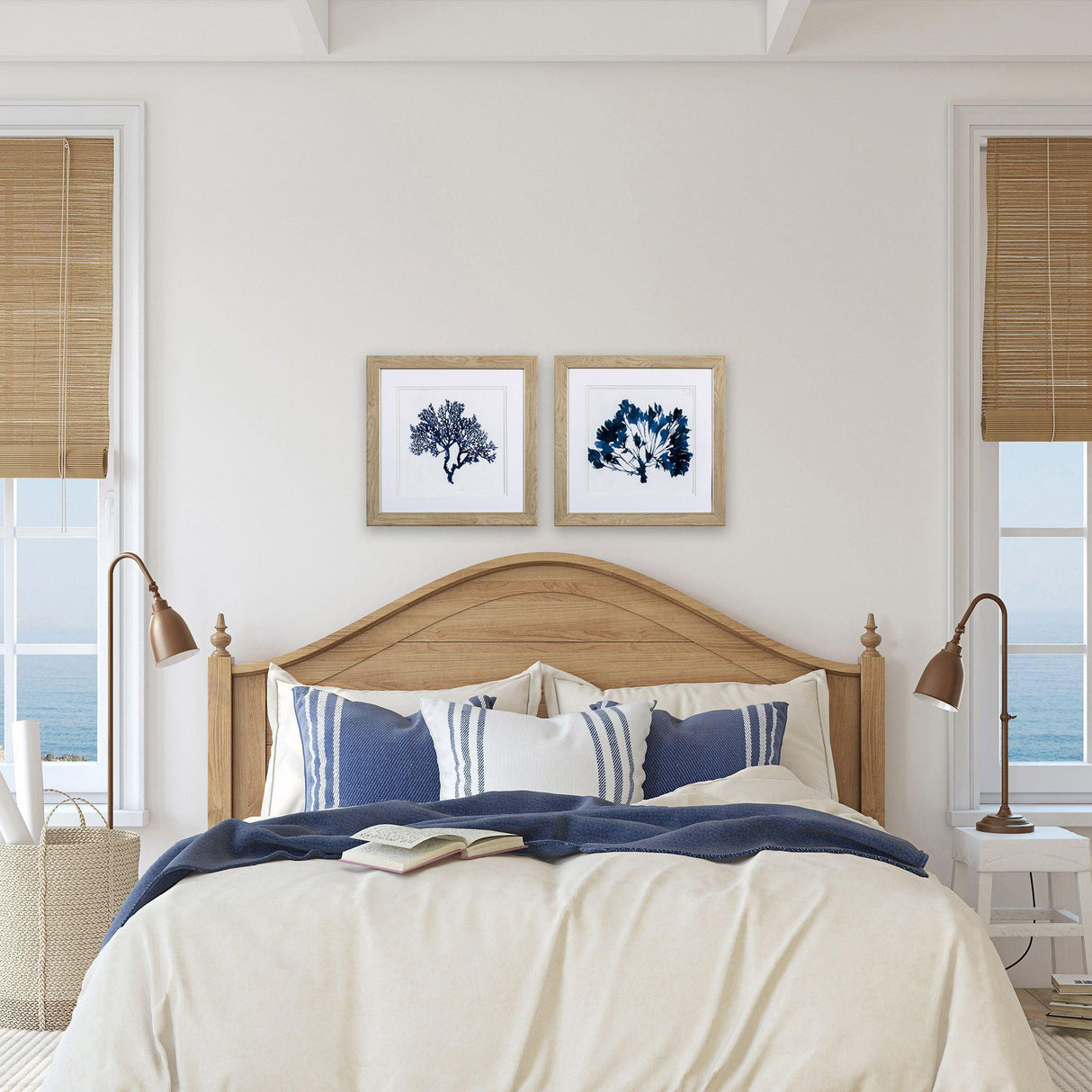 Paragon Indigo Coral B S/2 Blue 19 X 19 X 1 Wall Art