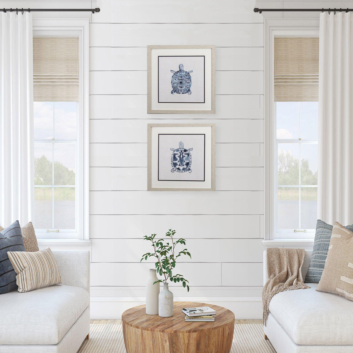Paragon Indigo Turtles S/2 Blue 17 X 17 X 1 Wall Art