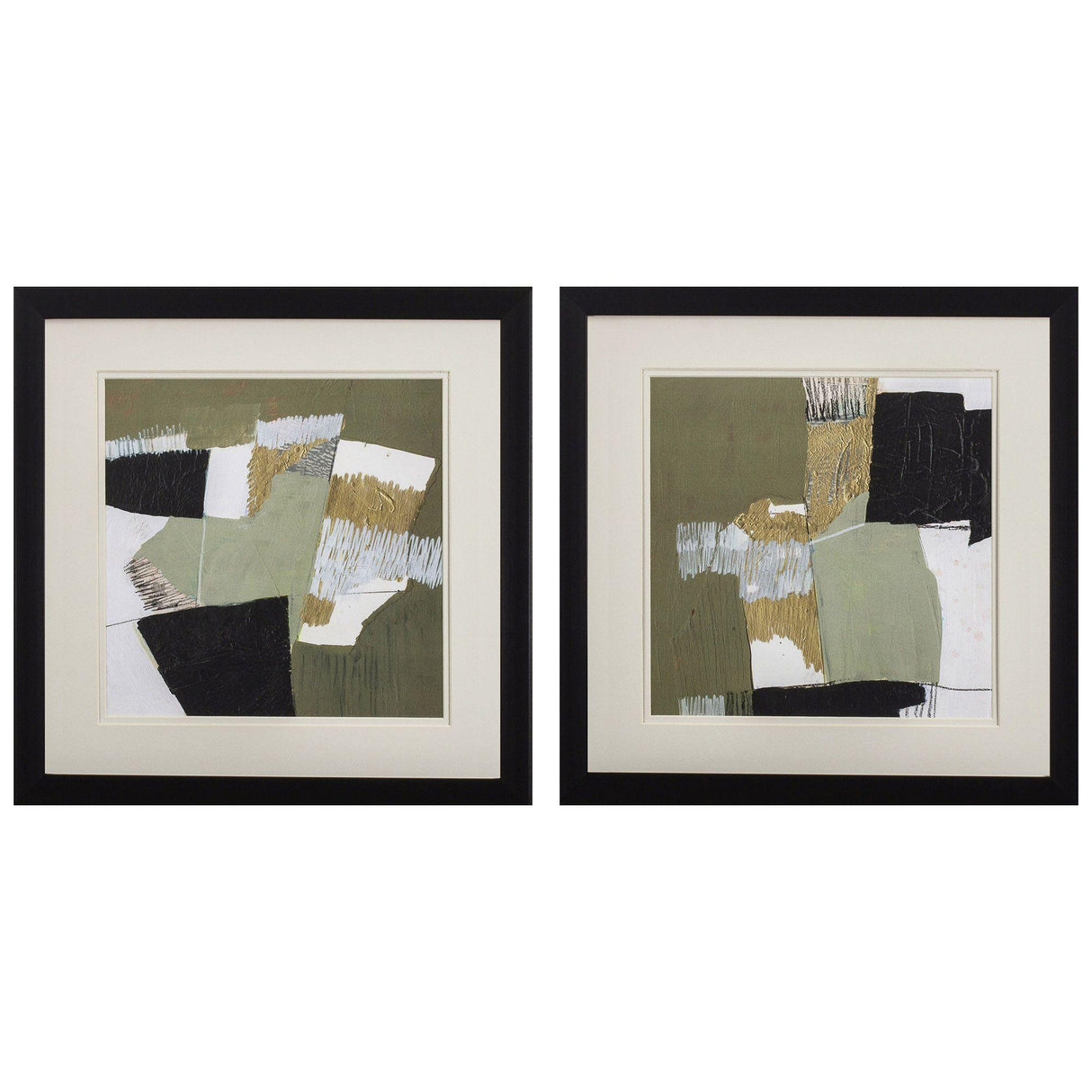Paragon Olive Black Gold S/2 Green 18 X 18 X 2 Wall Art