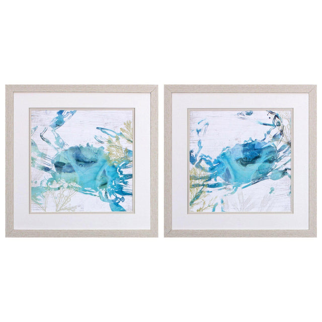 Paragon Jeweled Crustacean S/2 Teal 17 X 17 X 1 Wall Art