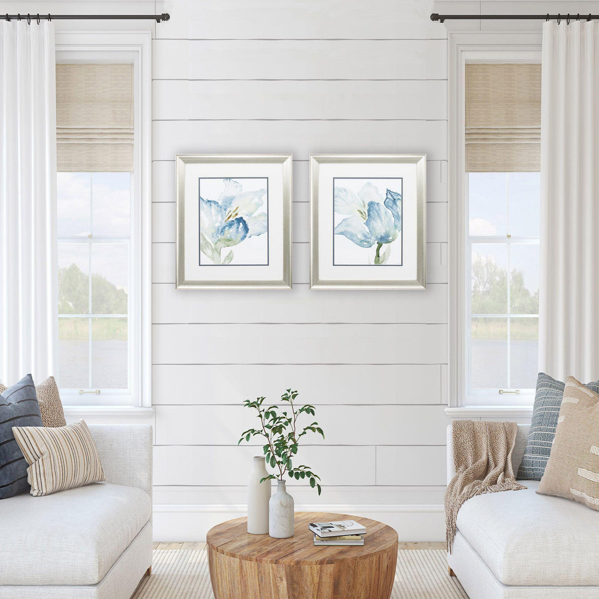 Paragon Baby Blue Tulips S/2 Blue 22 X 19 X 1 Wall Art