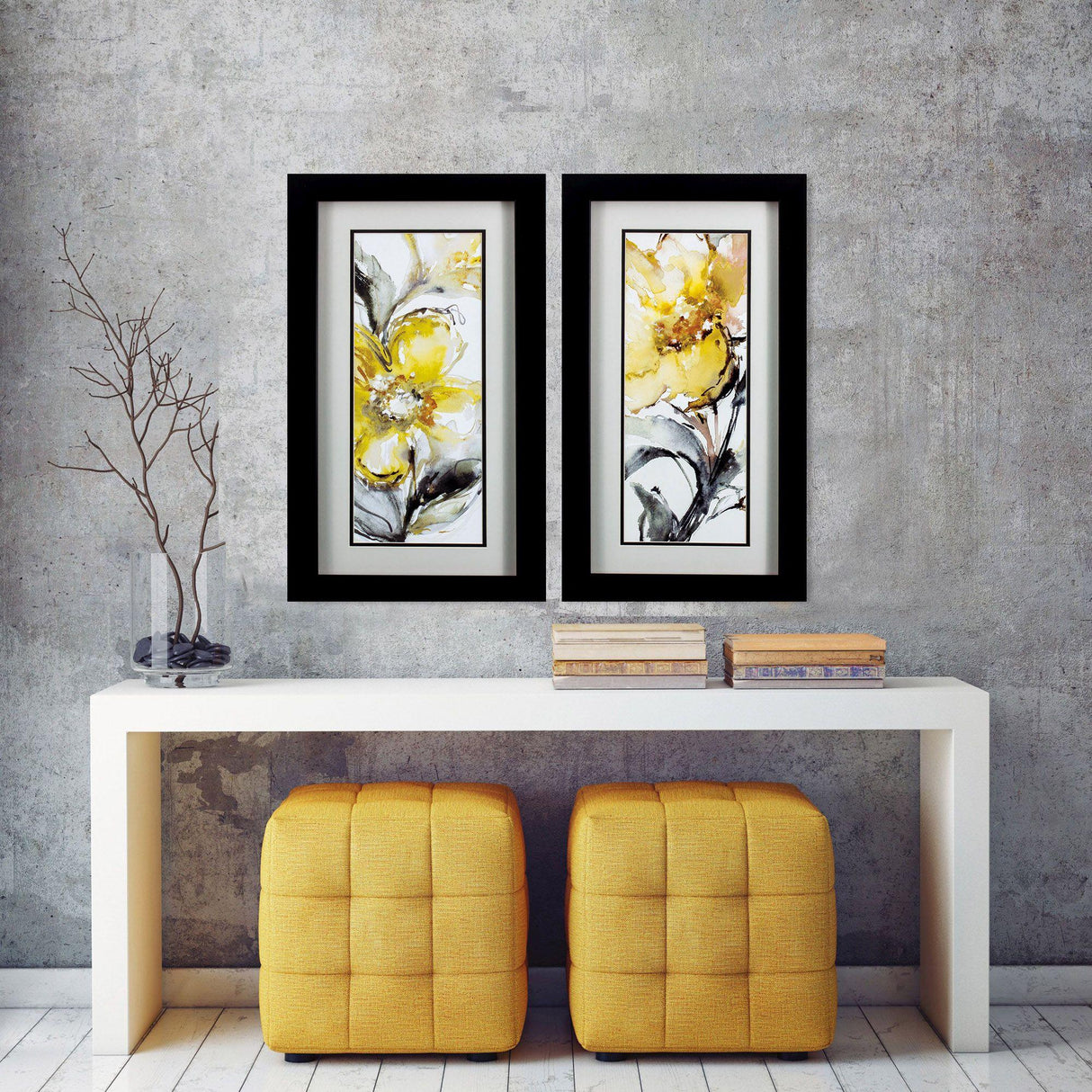 Paragon Golden Flower S/2 Yellow 26 X 14 X 2 Wall Art
