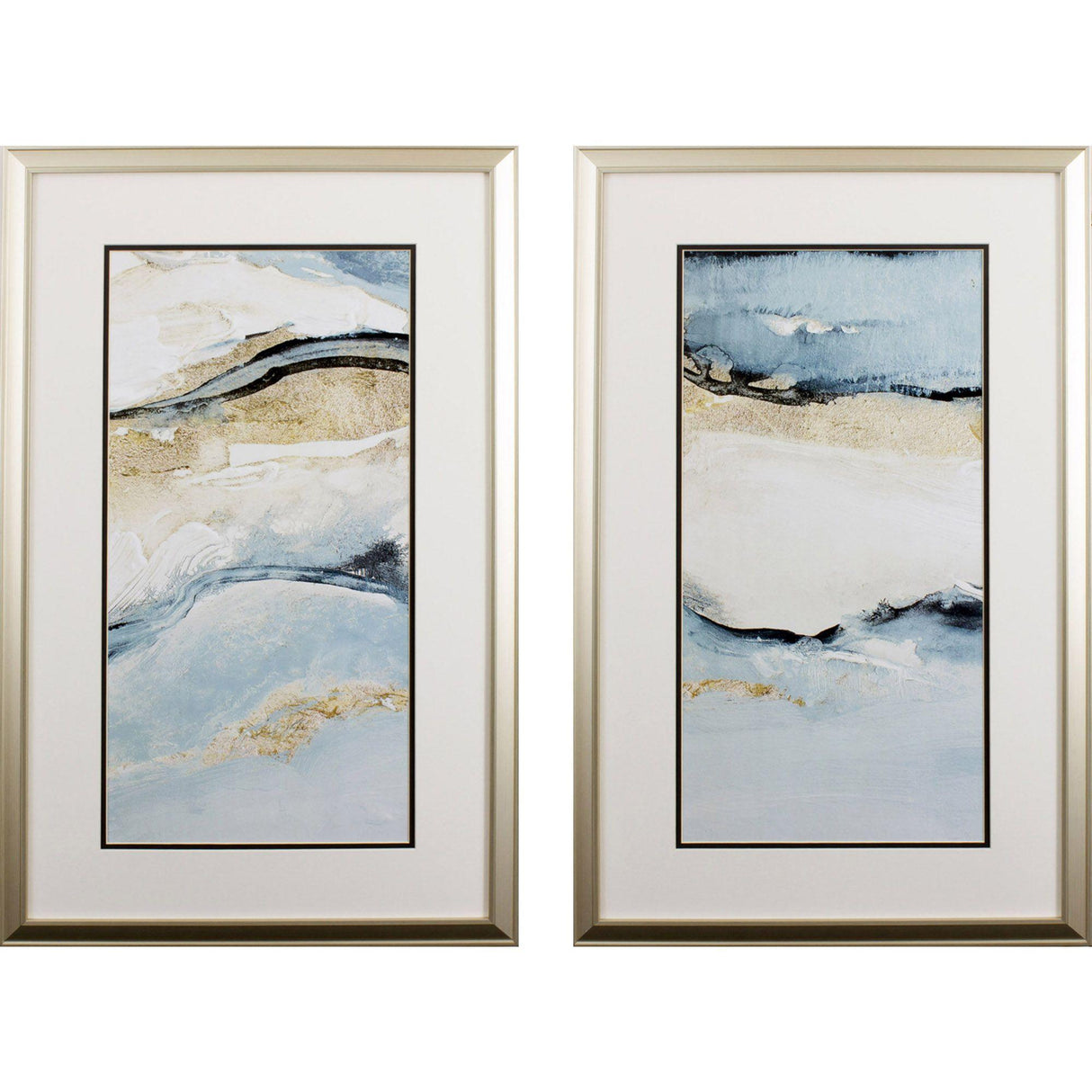 Paragon Blue Crystalline S/2 Blue 32 X 20 X 1 Wall Art