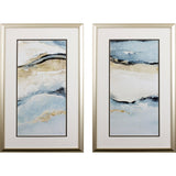 Paragon Blue Crystalline S/2 Blue 32 X 20 X 1 Wall Art