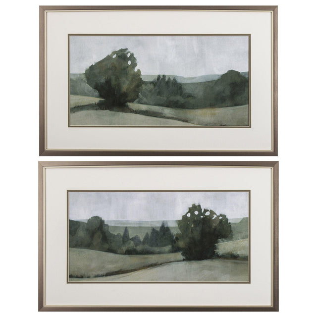 Paragon Green Landscape S/2 Green 19 X 31 X 1 Wall Art
