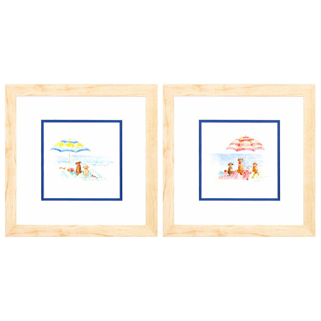 Paragon Dog Days of Summer S/2 Blue 12 X 12 X 1 Wall Art