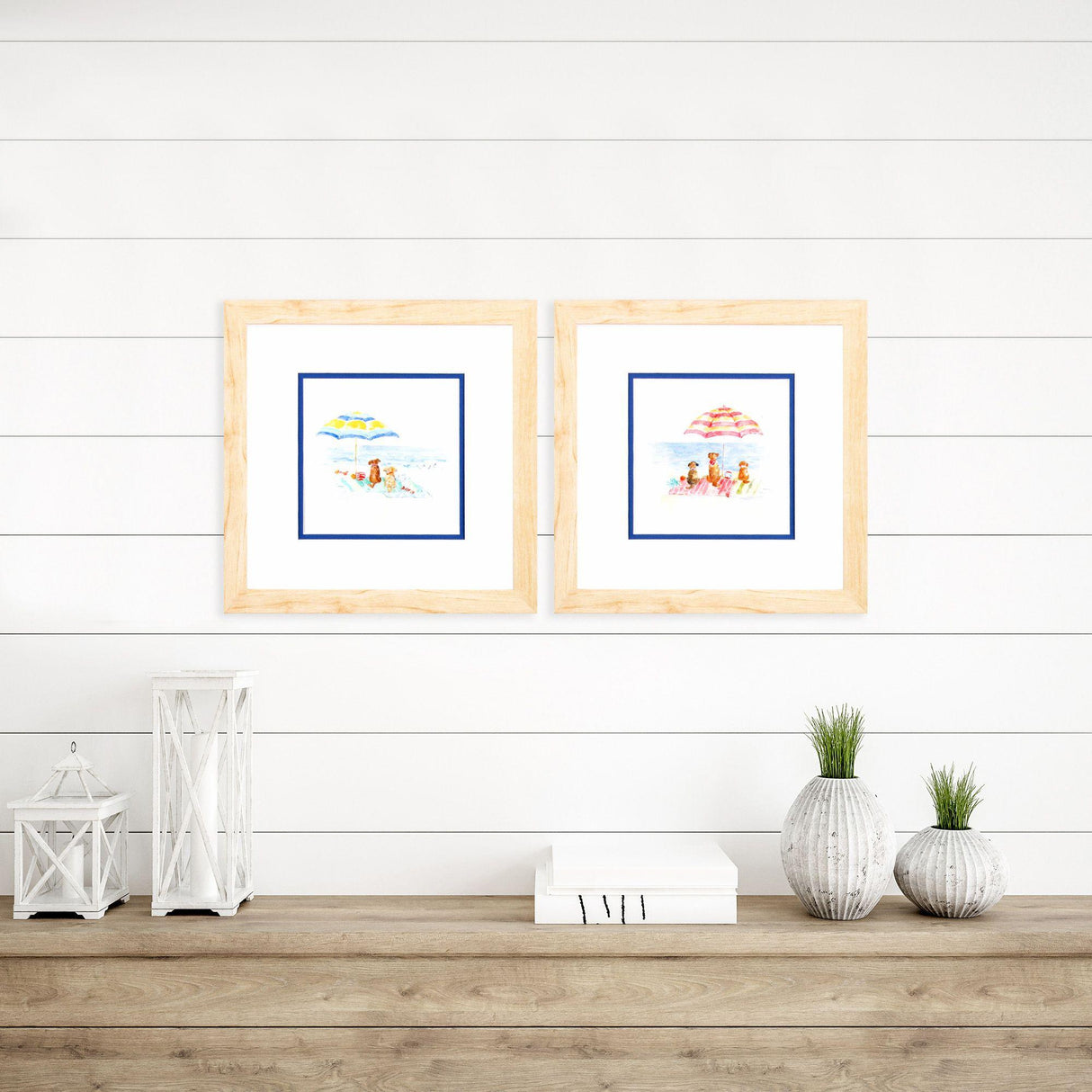 Paragon Dog Days of Summer S/2 Blue 12 X 12 X 1 Wall Art