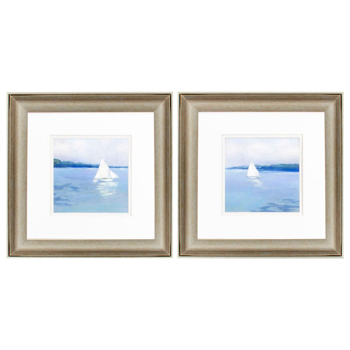 Paragon Distant Sail S/2 Blue 13 X 13 X 1 Wall Art