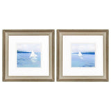 Paragon Distant Sail S/2 Blue 13 X 13 X 1 Wall Art