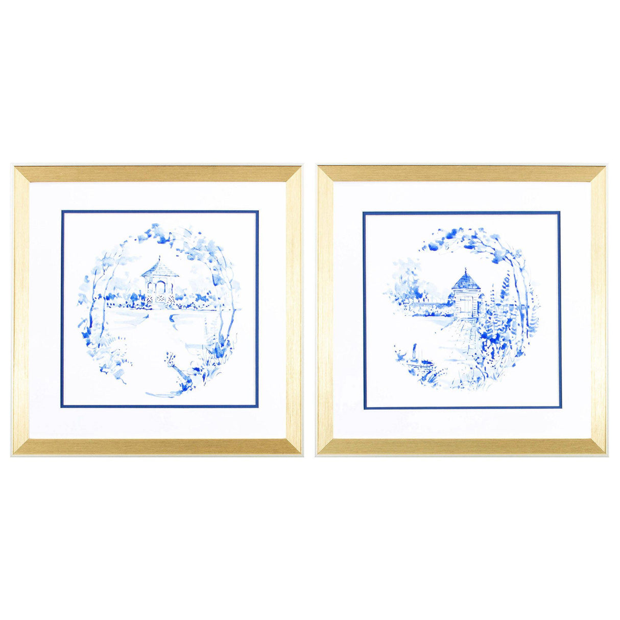 Paragon Blue Garden Impress A S/2 Blue 18 X 18 X 2 Wall Art