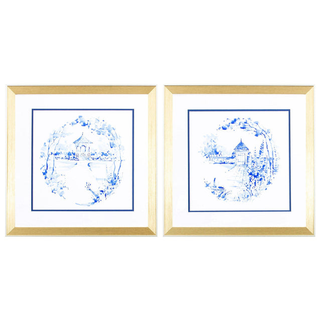 Paragon Blue Garden Impress A S/2 Blue 18 X 18 X 2 Wall Art