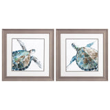 Paragon Neutral Sea Turtle S/2 Blue 19 X 19 X 1 Wall Art