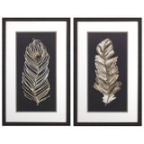Paragon Soft Feather on Black S/2 Neutral 32 X 20 X 2 Wall Art