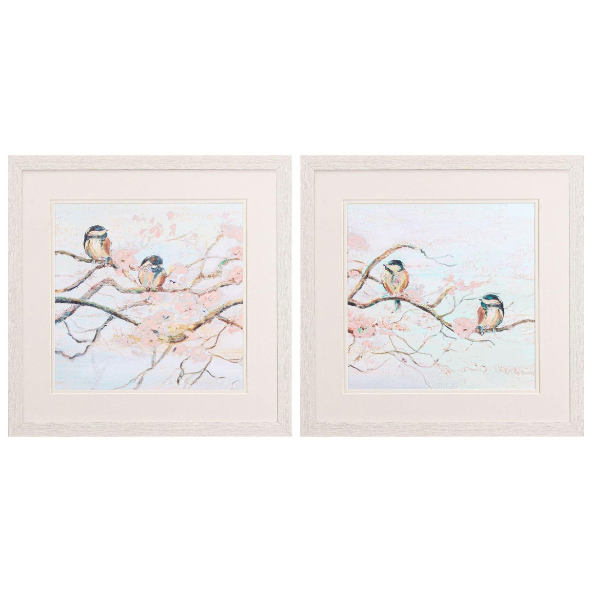 Paragon Spring Branch Birds S/2 Pink 17 X 17 X 1 Wall Art