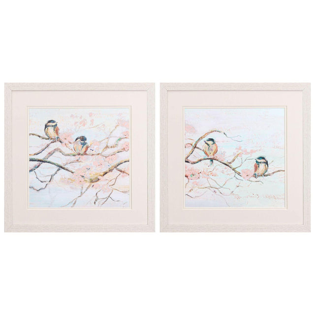Paragon Spring Branch Birds S/2 Pink 17 X 17 X 1 Wall Art