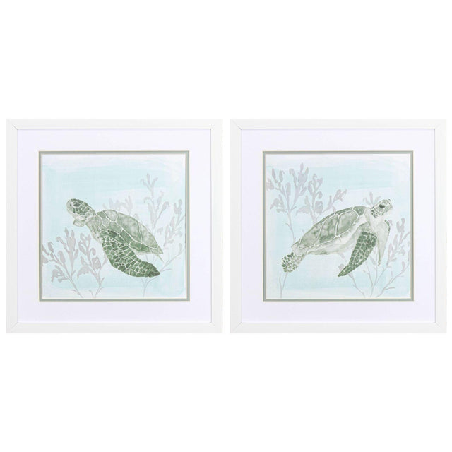 Paragon Ocean Swim S/2 Blue 17 X 17 X 2 Wall Art