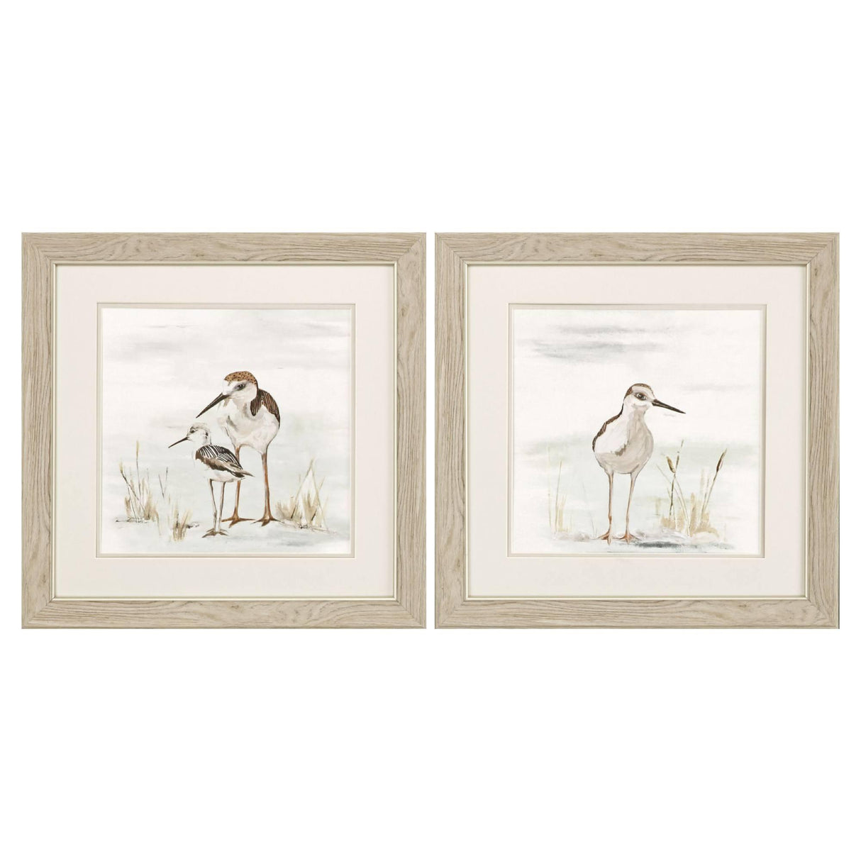 Paragon Stilt Birds on Blue S/2 Neutral 19 X 19 X 1 Wall Art