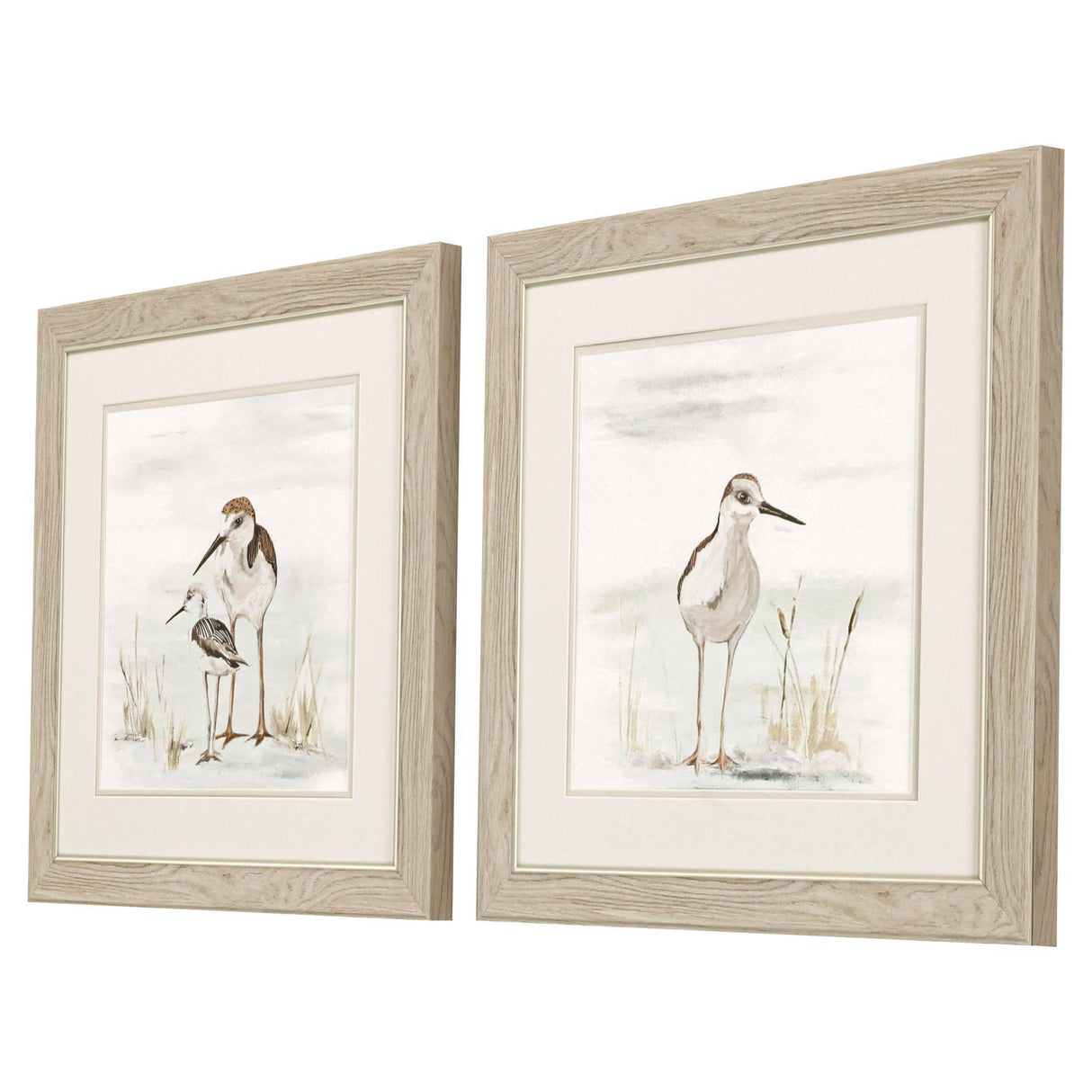 Paragon Stilt Birds on Blue S/2 Neutral 19 X 19 X 1 Wall Art