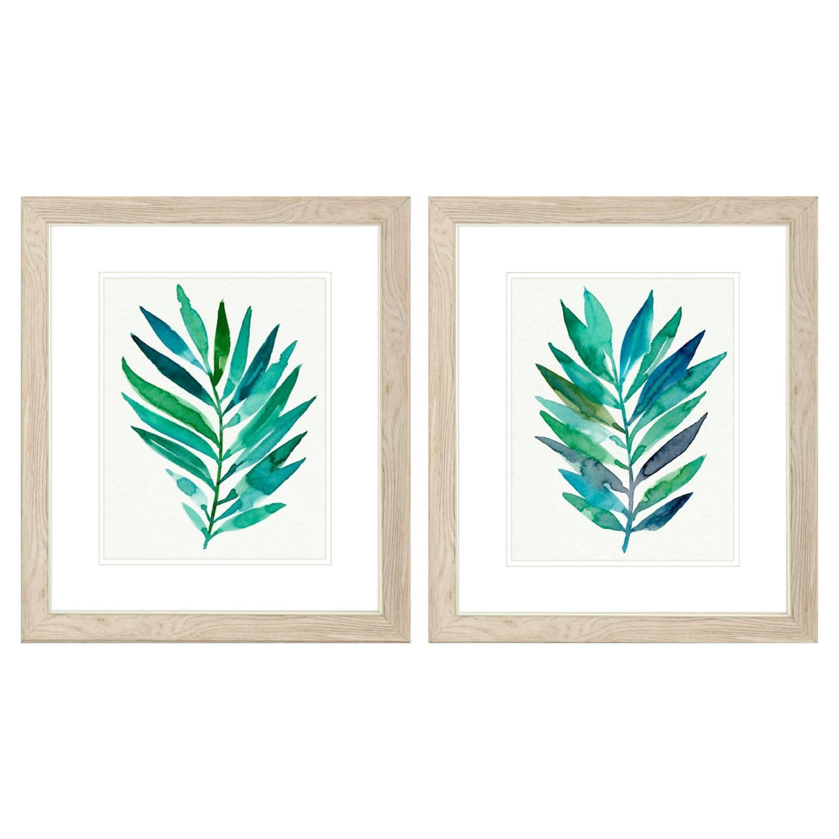 Paragon Palm Frond Flow A S/2 Turquoise 22 X 19 X 1 Wall Art