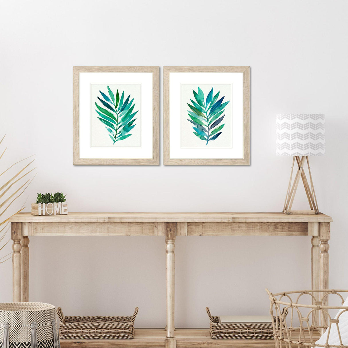 Paragon Palm Frond Flow A S/2 Turquoise 22 X 19 X 1 Wall Art