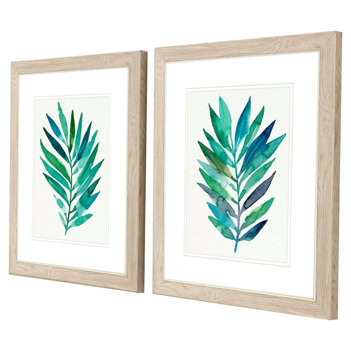 Paragon Palm Frond Flow A S/2 Turquoise 22 X 19 X 1 Wall Art