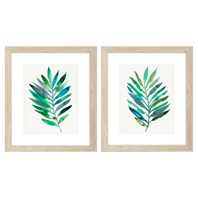 Paragon Palm Frond Flow B S/2 Turquoise 22 X 19 X 1 Wall Art