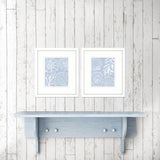 Paragon Shell Silhouettes S/2 Blue 16 X 14 X 2 Wall Art