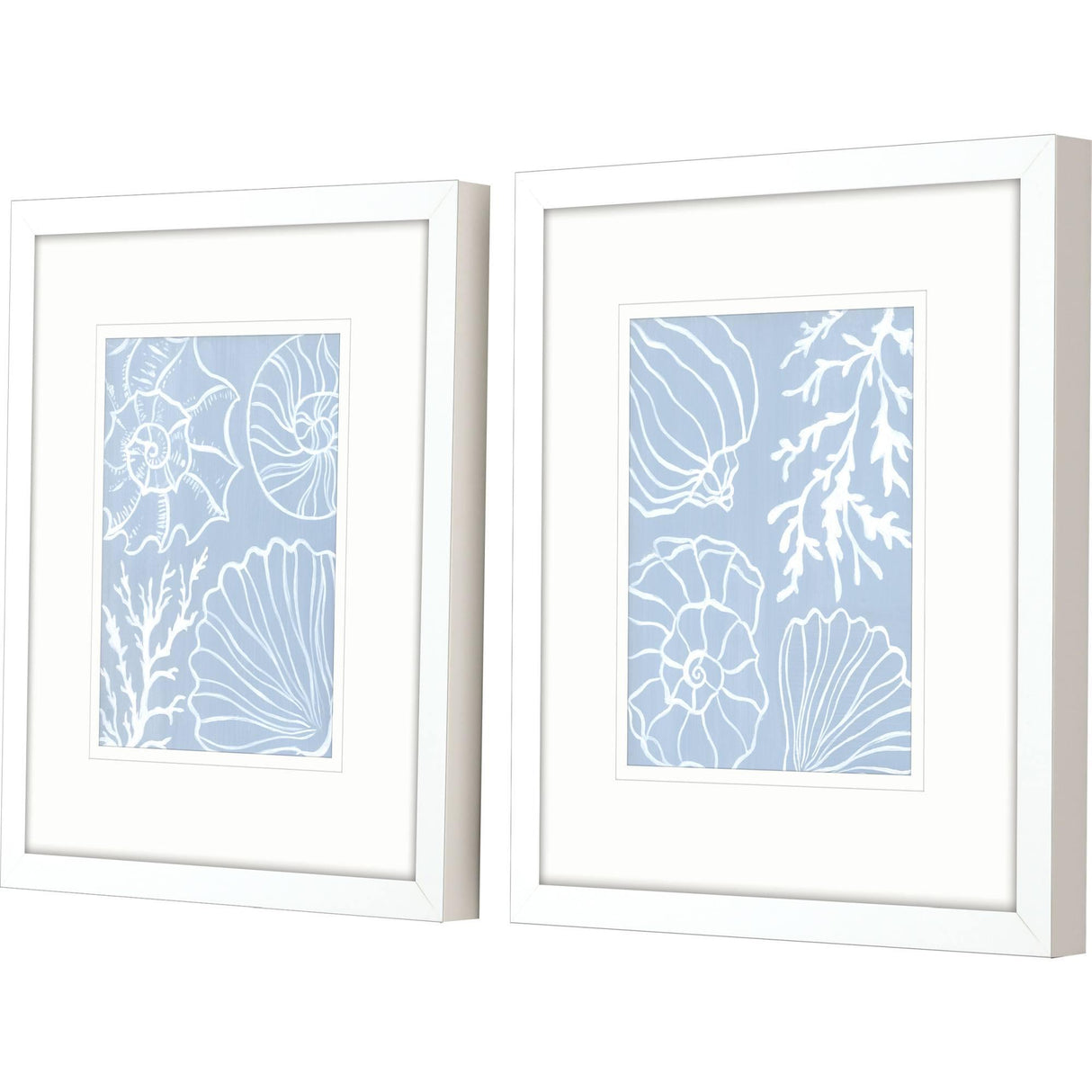 Paragon Shell Silhouettes S/2 Blue 16 X 14 X 2 Wall Art