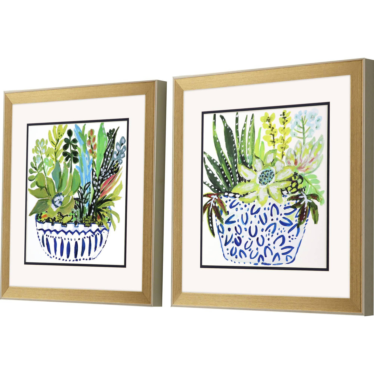 Paragon Succulent Garden II S/2 Blue 18 X 18 X 2 Wall Art