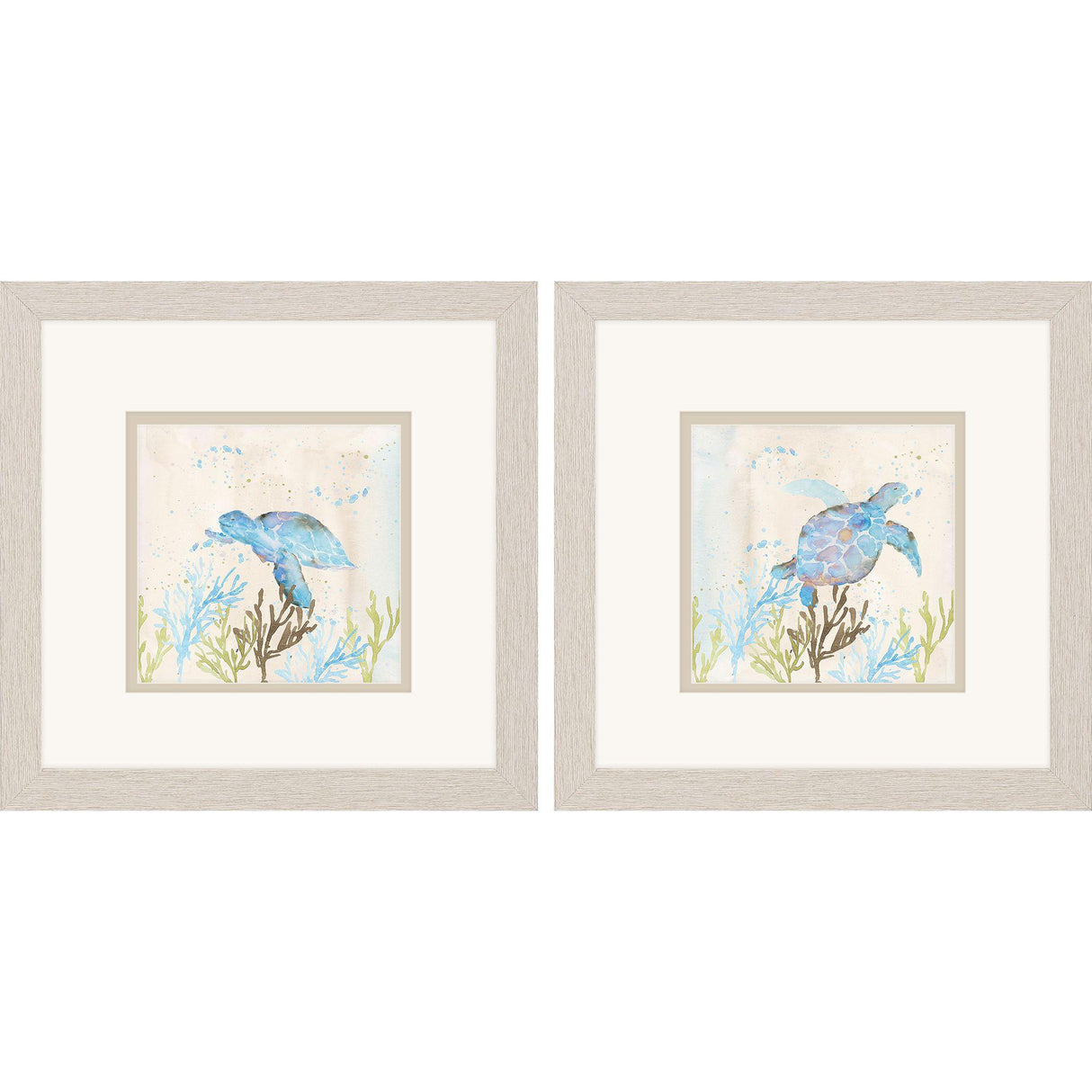 Paragon Blue Sea Turtle S/2 Blue 11 X 11 X 1 Wall Art
